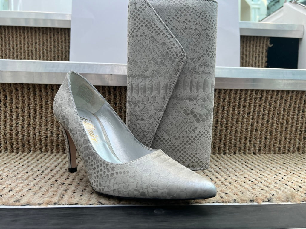 Silver leather shop court shoes uk