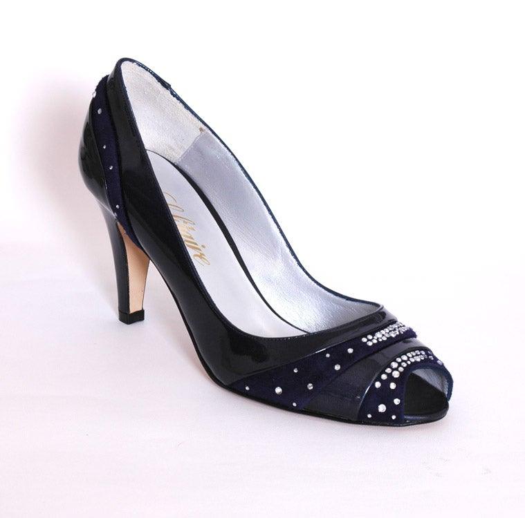 Peep toe best sale navy shoes